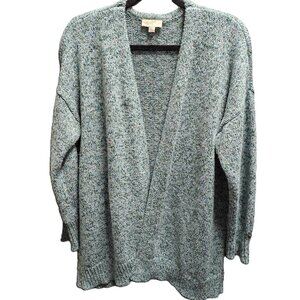 LOFT Chunky Cardigan Sweater in Green Multi XL